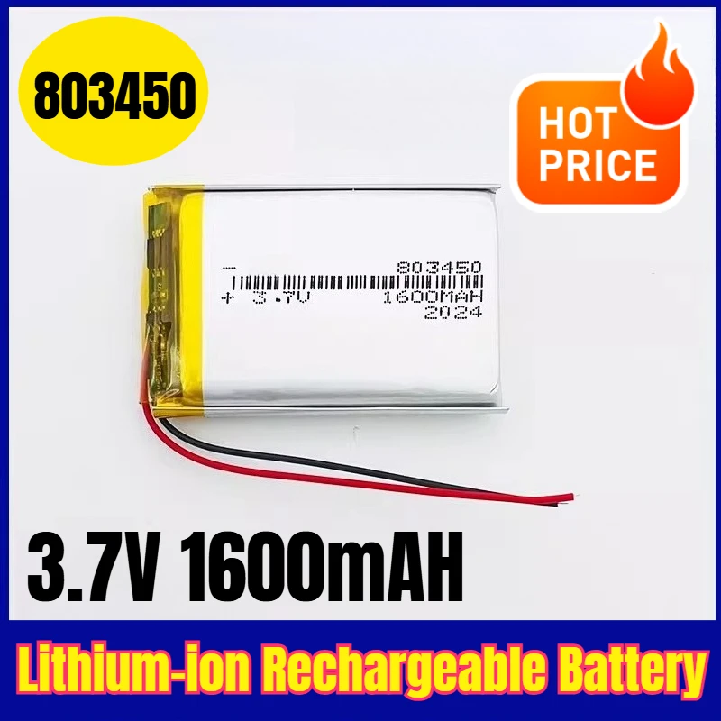 

803450 3.7V 1600mAH Lithium-ion Rechargeable Battery