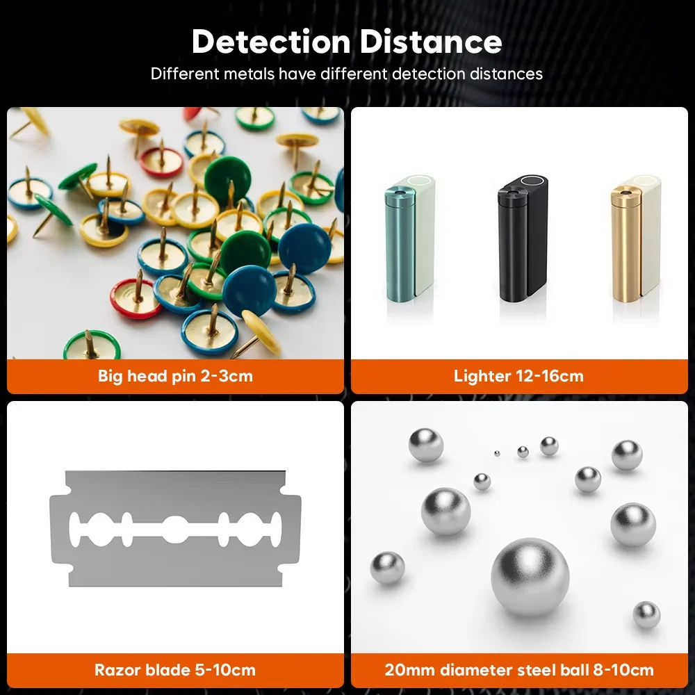 Novo detector de metais com três modos de detecção, centro de exame escolar, ferramenta de segurança, bateria aa 9v 6f22, detector de metais de alta sensibilidade