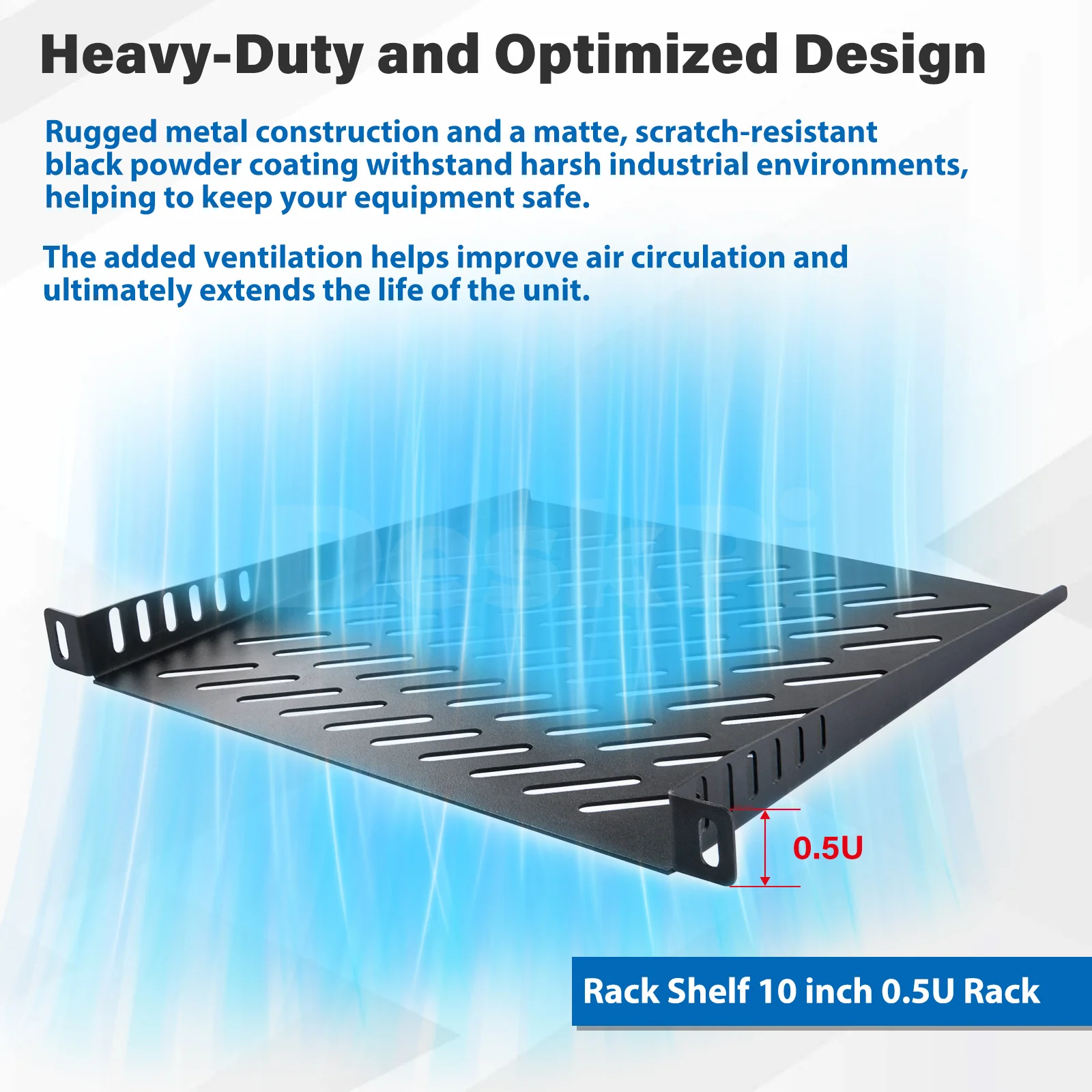 DeskPi 0,5U Scaffale rack da 10 pollici per accessori RackMate per armadio server T0/T1