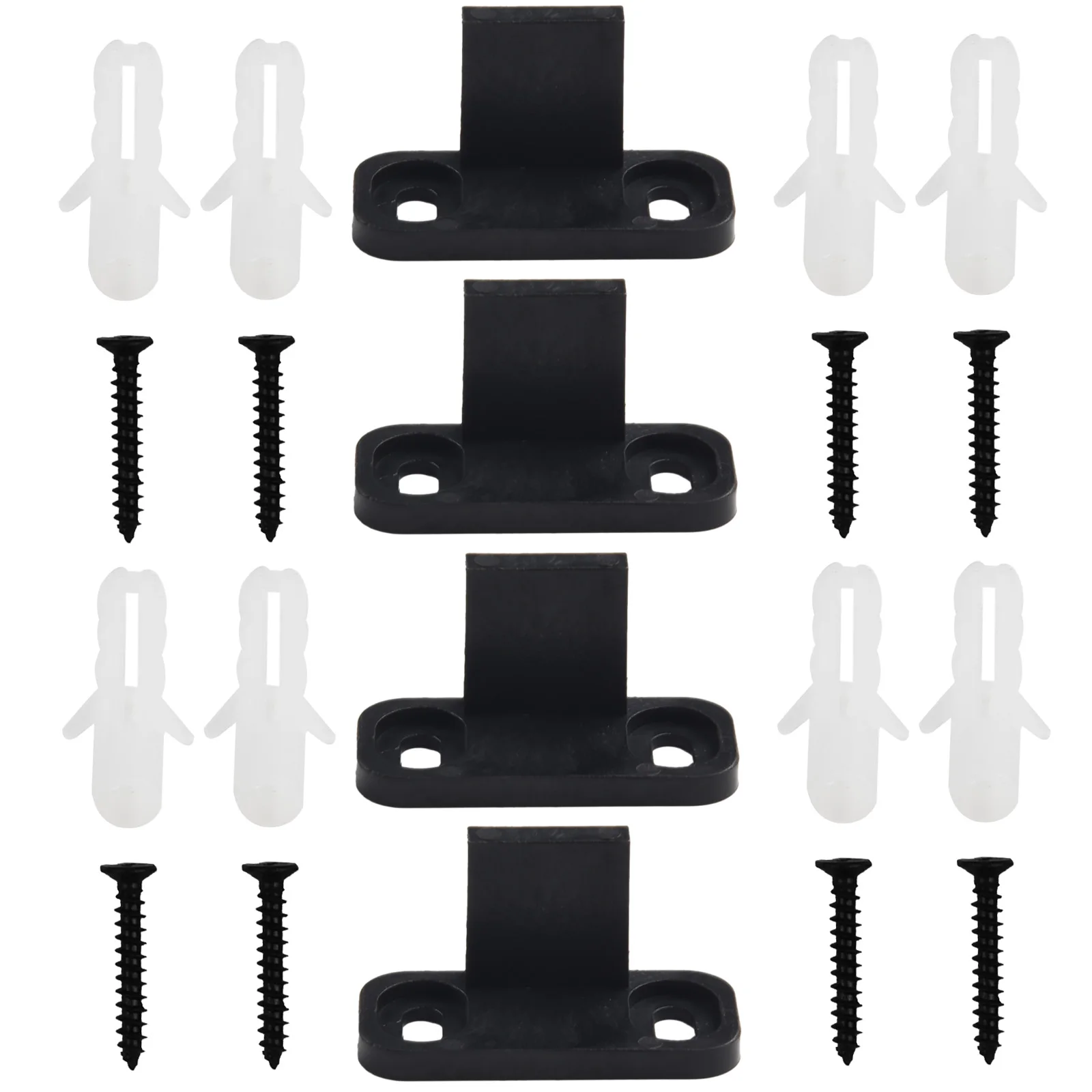 Floor Guide Shock Stoppers Plastic Reliable Sliding Rail With Screws 4.5*2cm 4PCS Adjustable Barn Door Home Kit