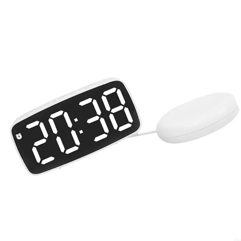   Bedside Vibrator Mirror Alarm Clock Temperature Display Adjustment Backlights
