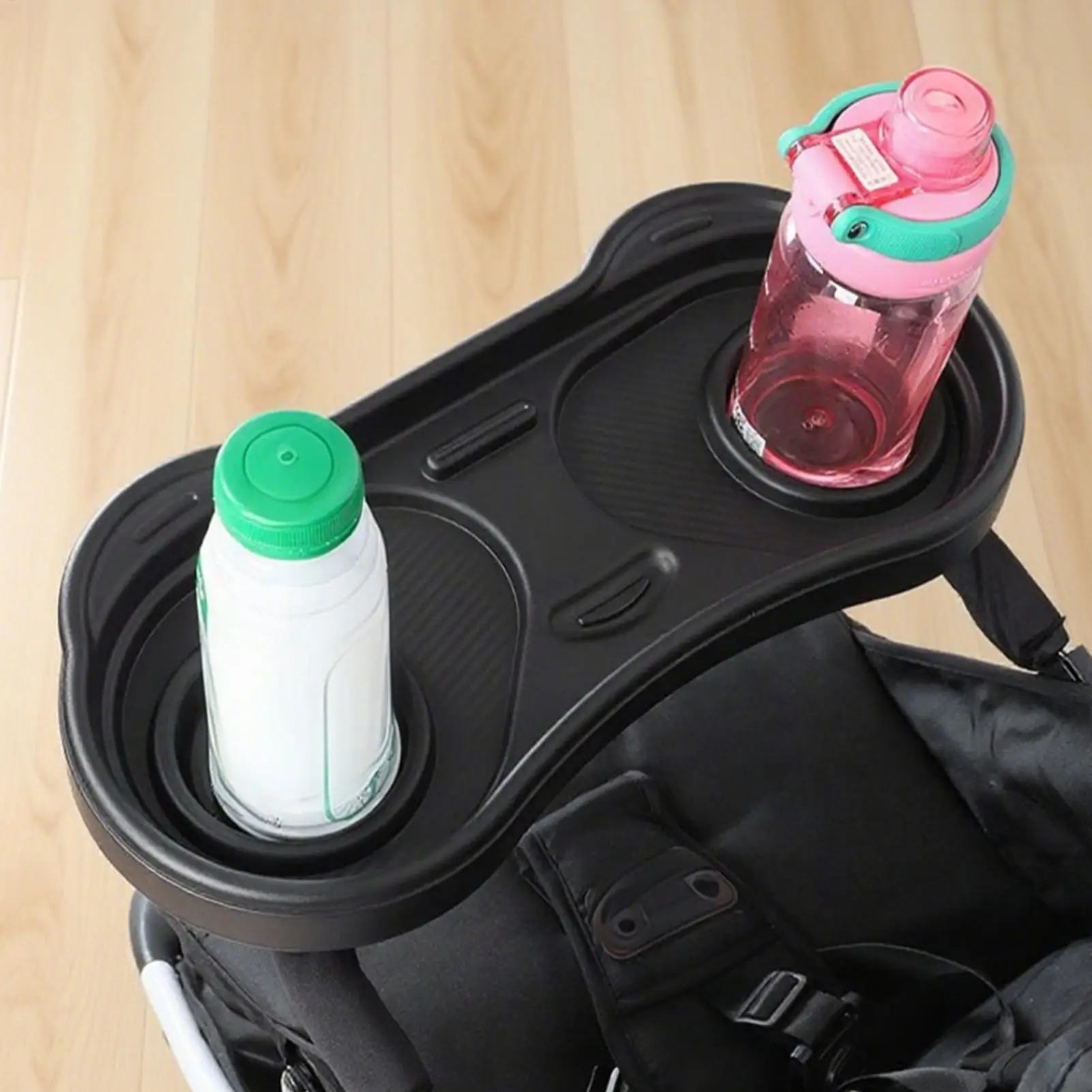 Stroller Tray Attachment Removable Sturdy Stroller Cup Snack Holder Clamp Adapter Attachment For Baby Toddler Family Trips