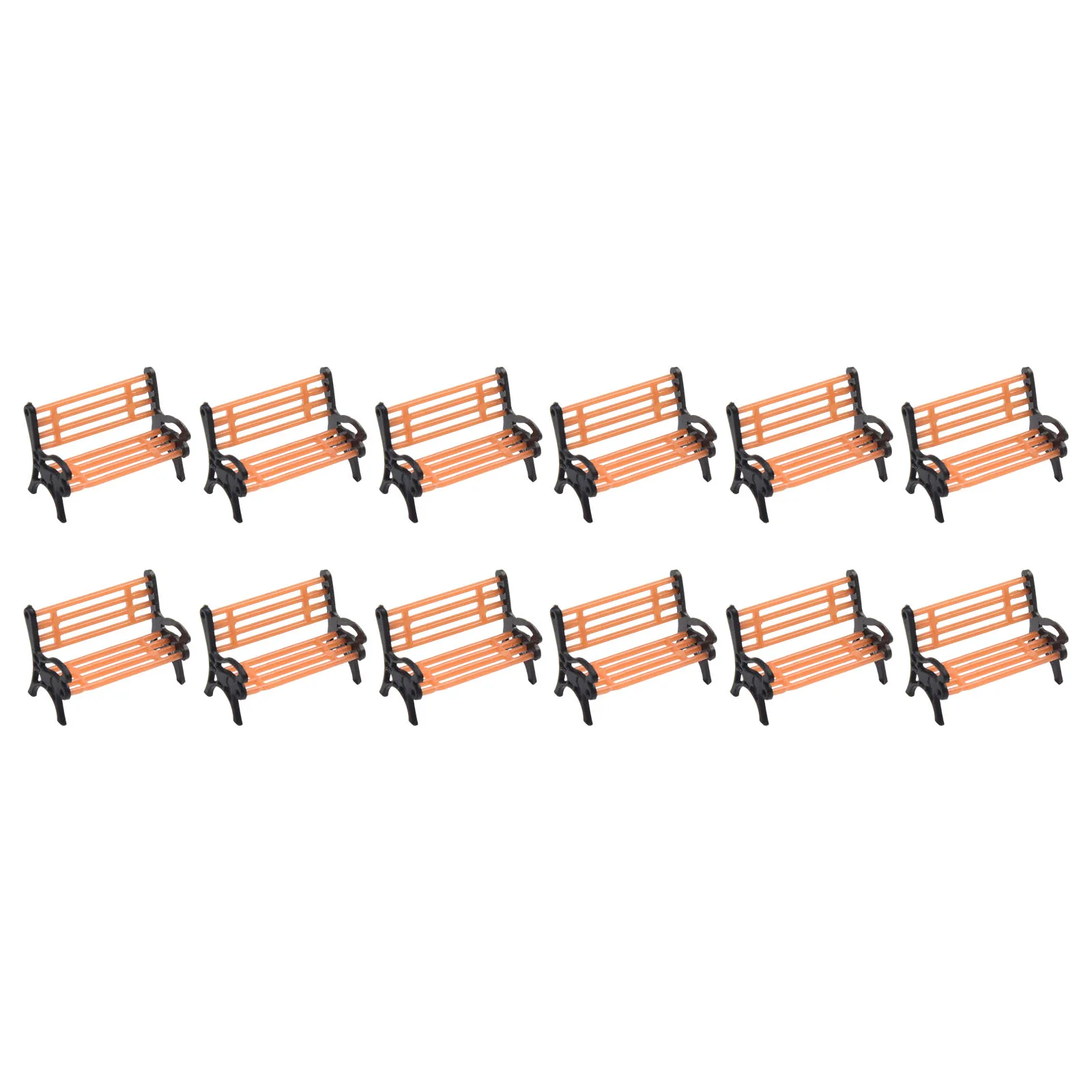 12pcs Model Train 1:50 Bench Settee Chair Street Park Layout Building Miniature Figures People Landscape Layout Toy Garden Decor