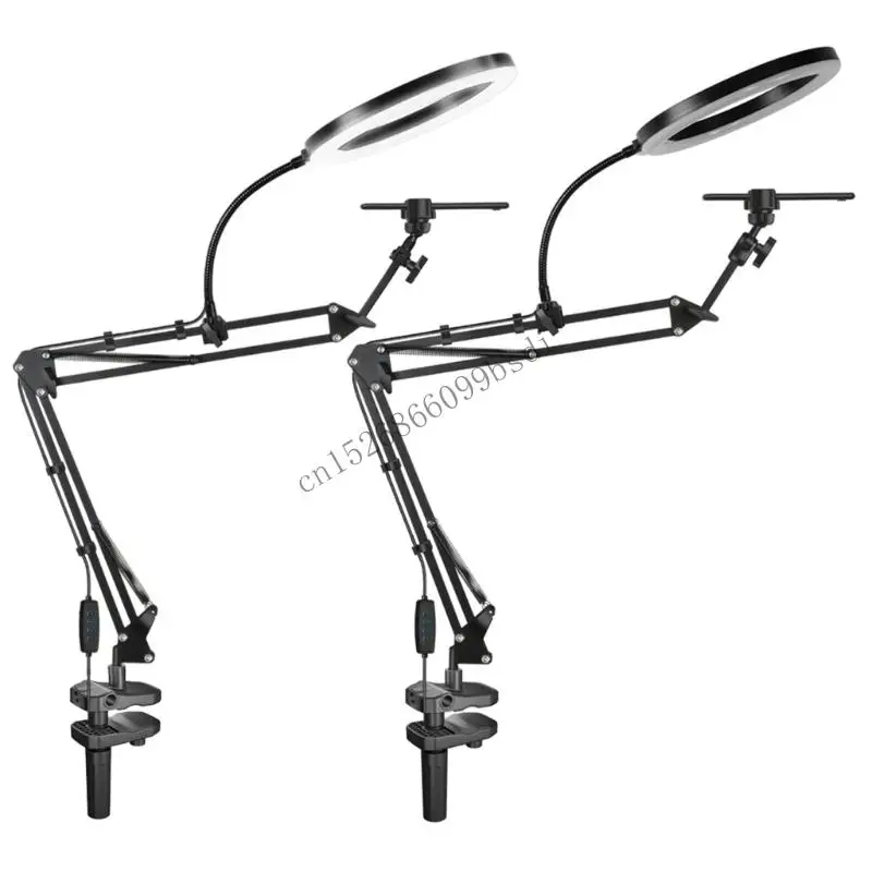 overhead-camera-mount-with-rings-light-360-rotating-metal-arm-phone-holder-video-recording-phone-mount-enduring-11ua