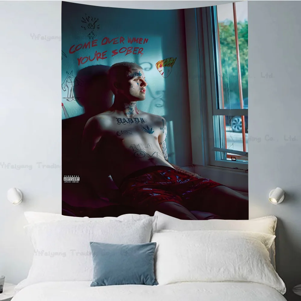 Hip Hop Rapper Lil Peep Tapestry Art Printing Bohemian Wall Tapestries Mandala Decor Blanket