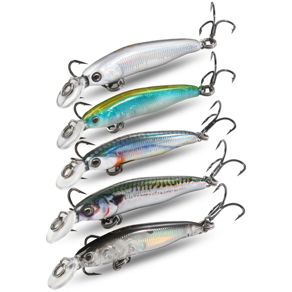 Sinking Minnow 1,5g 4cm Hardbait Wobbler mit Dreifachhaken, Angelköder für Barsch, Forelle, Süß- und Salzwasser, 1-5 Stück Jerkbait – Detail 8