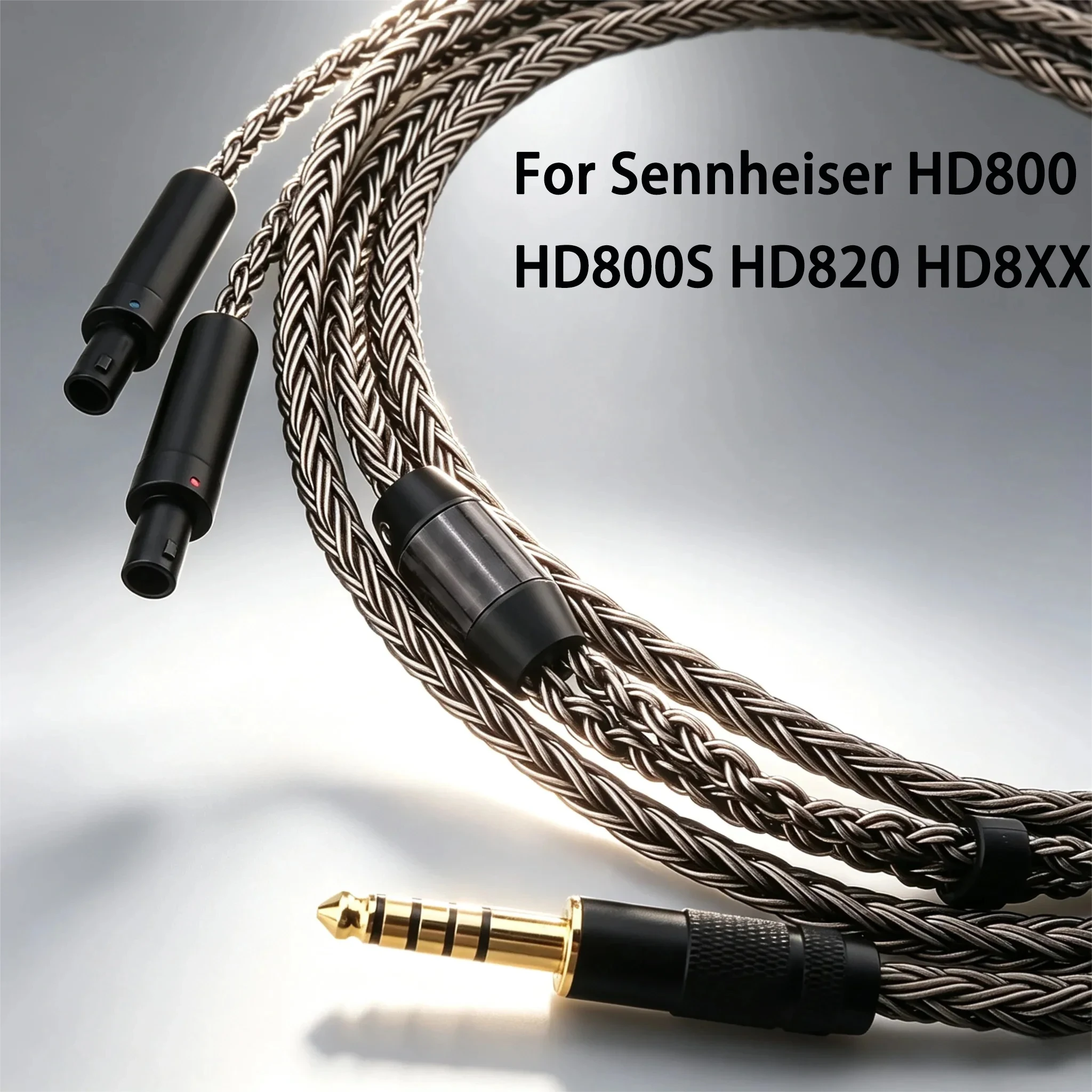 16 Core 7N OCC HIFI Headphone Upgrade Cable, 3.5mm/4.4mm/4Pin XLR Cable for Sennheiser HD800 HD800S HD820 HD8XX