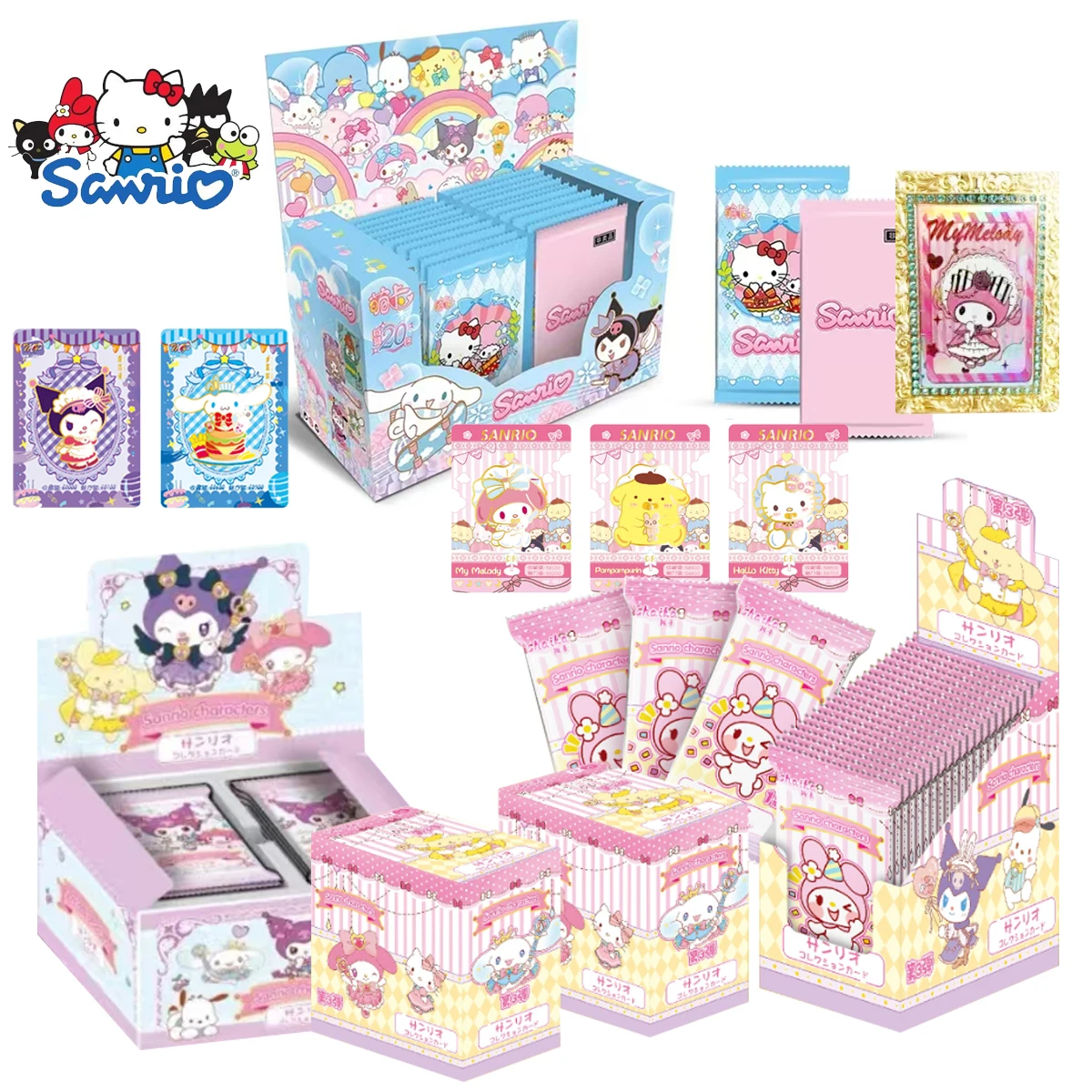 Kawaii Sanrio Kuromi Cards Hello Kitty Collection Cards Melody Trading Card Game My Cartoon Cute Toy Gift Wholesale Excellent