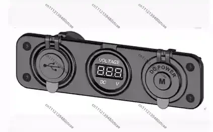 Auto Marine Parts 3-Gang Multi-functional Cigarette Lighter Power Socket USB Charger With Voltage Monitoring Display