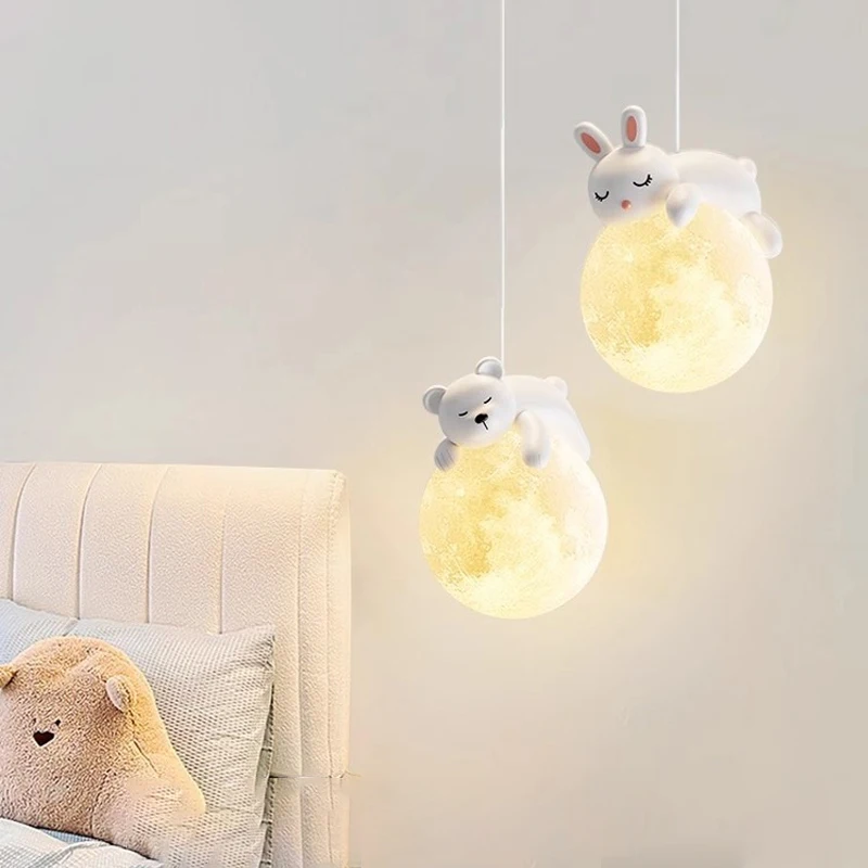 Nordic LED Wall Sconces for Kids Room, Rabbit Besr, Lâmpada de parede infantil, G9 Lâmpada, Pendant Light, Bedside, Study, Berçário, Iluminação do quarto