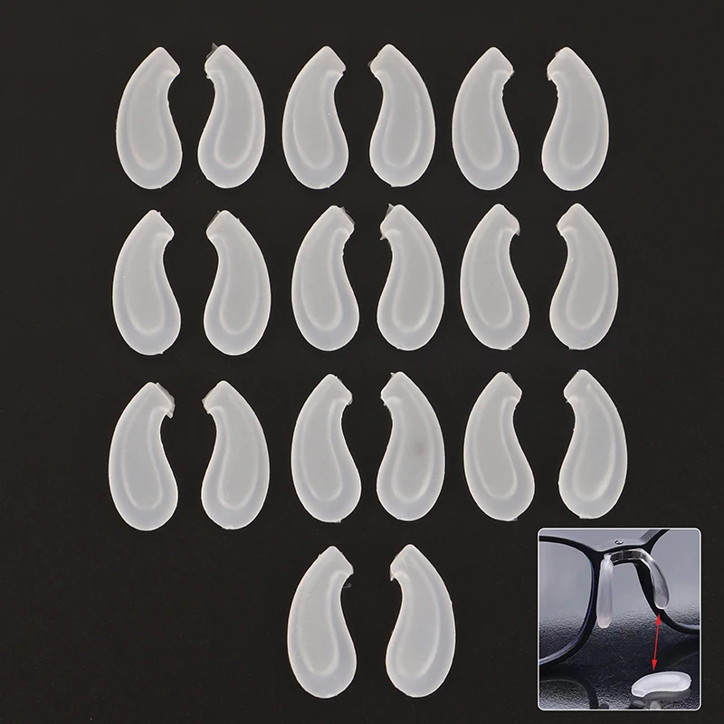 10pairs Silicone Eyeglasses Glasses Nose Pads Optical Frame Repair Accessory Part Push In Insert