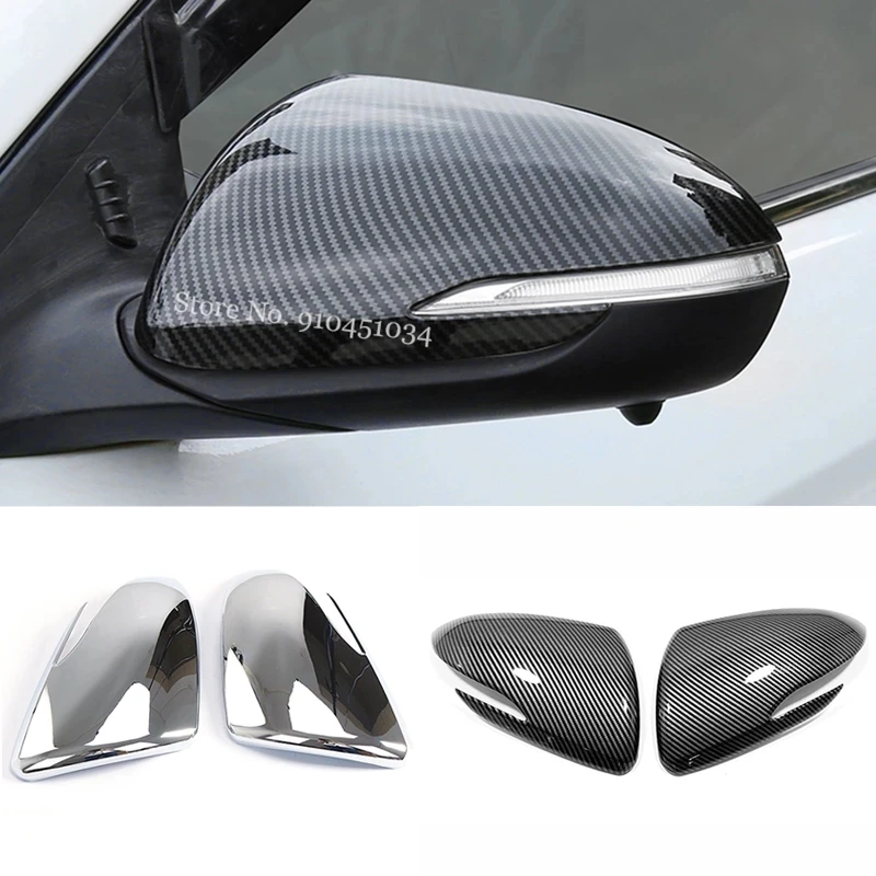 

For Hyundai Elantra I30 Accent 2016 -2019 Chrome/Carbon Car accessories side door rearview turning mirror decor Sticker Cover