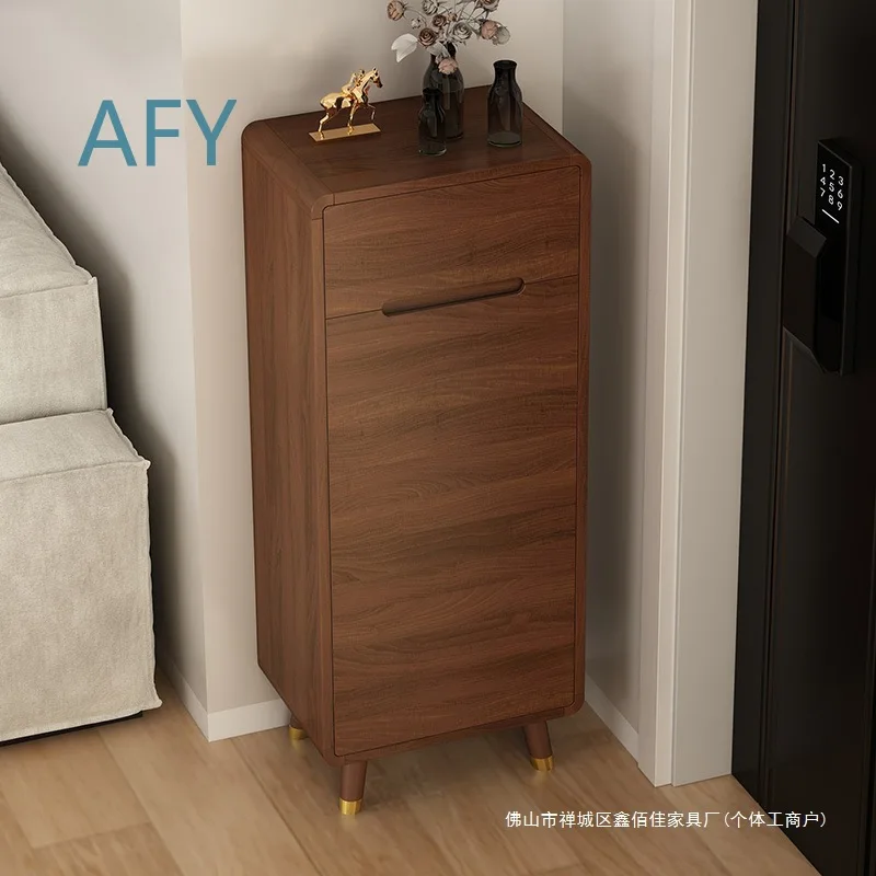 Entry Shoe Cabinet for Home Use Narrow 50cm Solid Wood Entryway Console Table New Chinese Style Storage Cabinet for Small