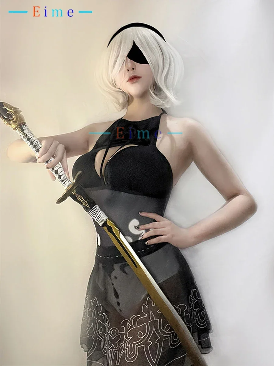 

Game NieR:Automata 2B Cosplay Costume YoRHa No. 2 Type B Sexy Swimsuit Dress Cute Bathsuit Women Halloween Carnival Uniforms