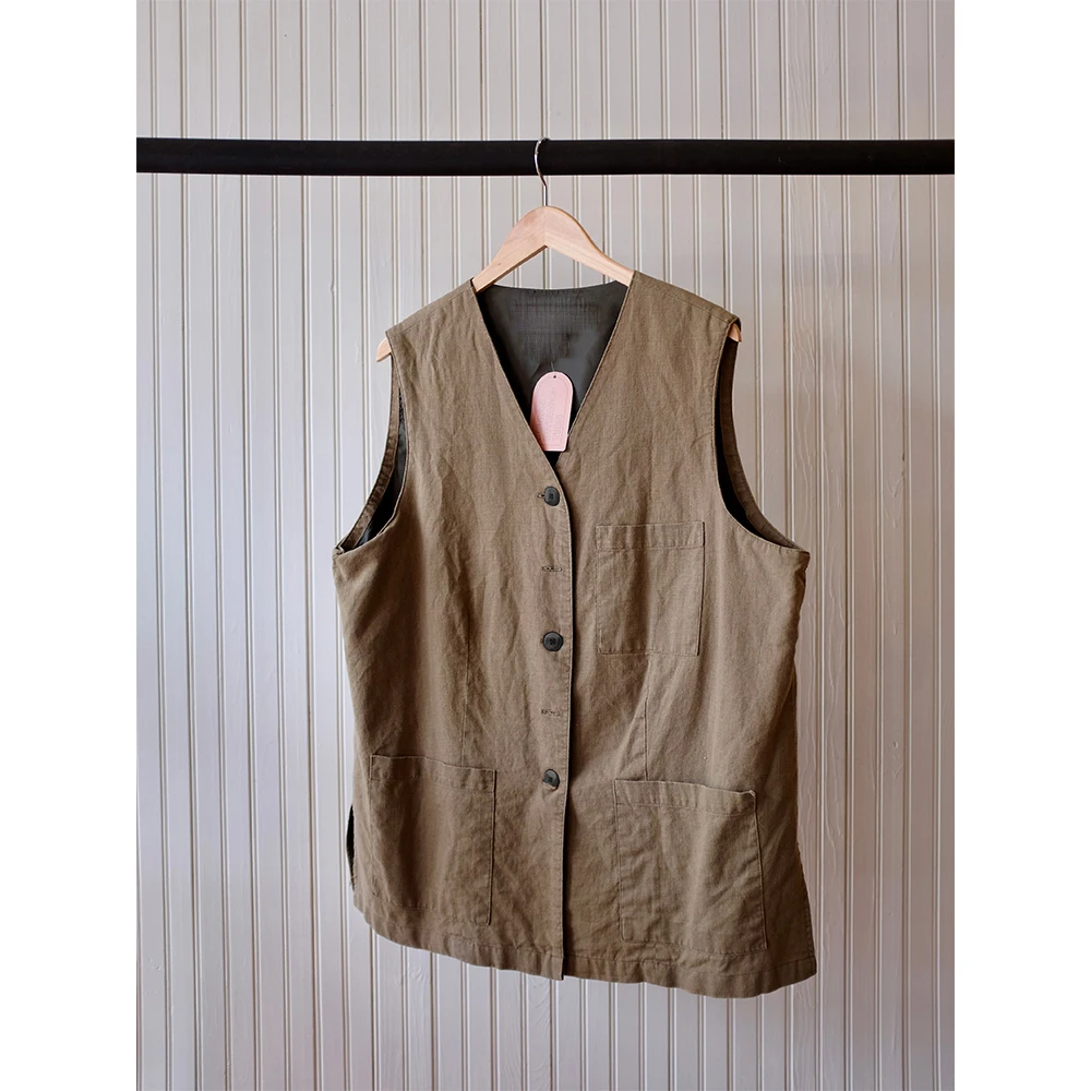 Men\'s Summer Vest Linen Casual V Neck Gilet Korean Vest Sleeveless Men Jackets Comfortable Clothes Daily Wear Male Vintage