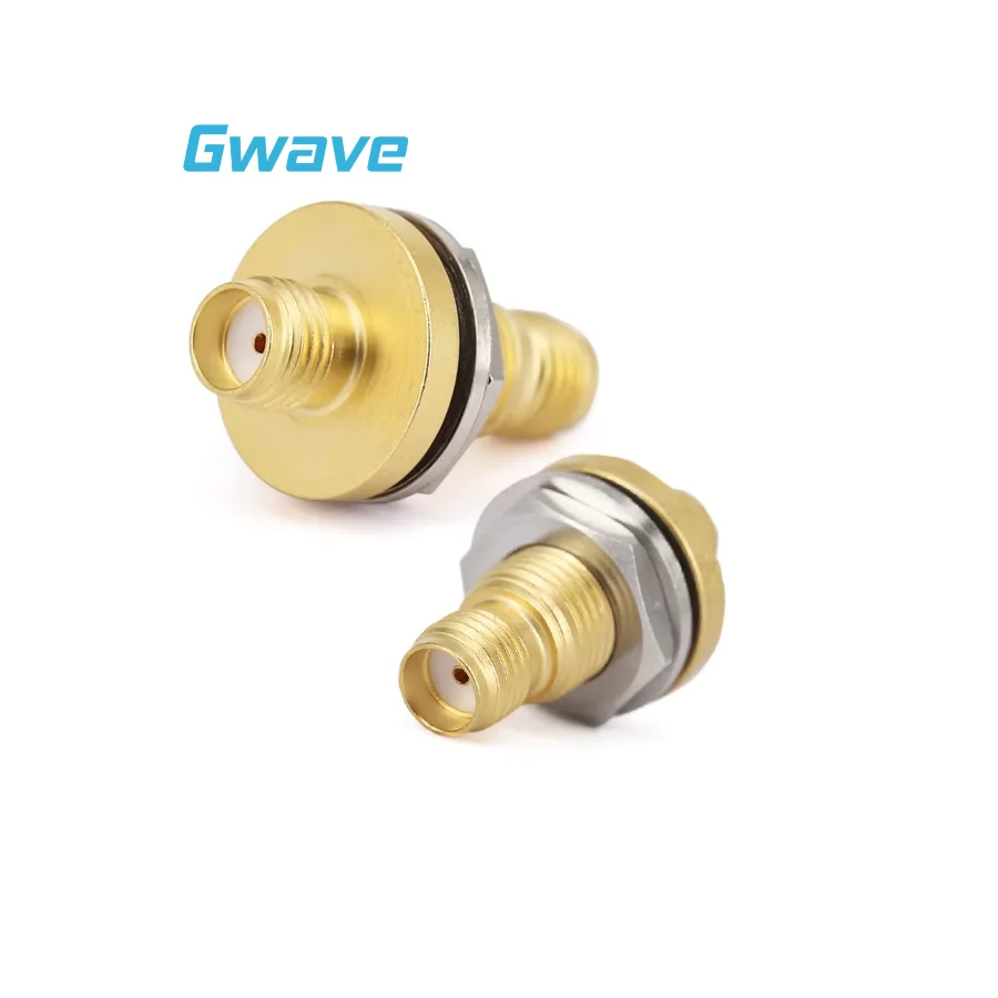 High Frequency SMA Female to SMA Female Millimeter Wave r f Adapter Hermetically Sealed Bulkhead Mount DC-18GHz