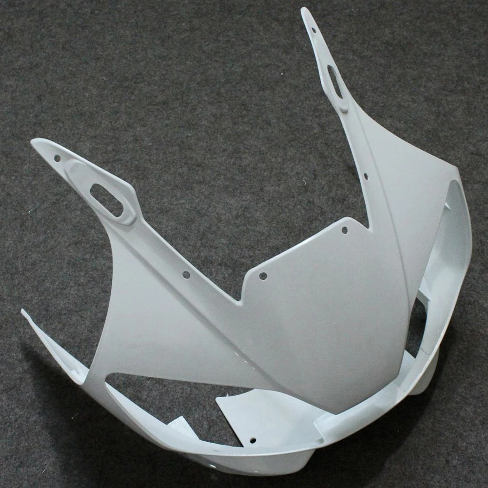 Motorcycle White Raw Front Cowl Upper Nose Fairing Injection Molding For Yamaha YZF R6 1998-2002
