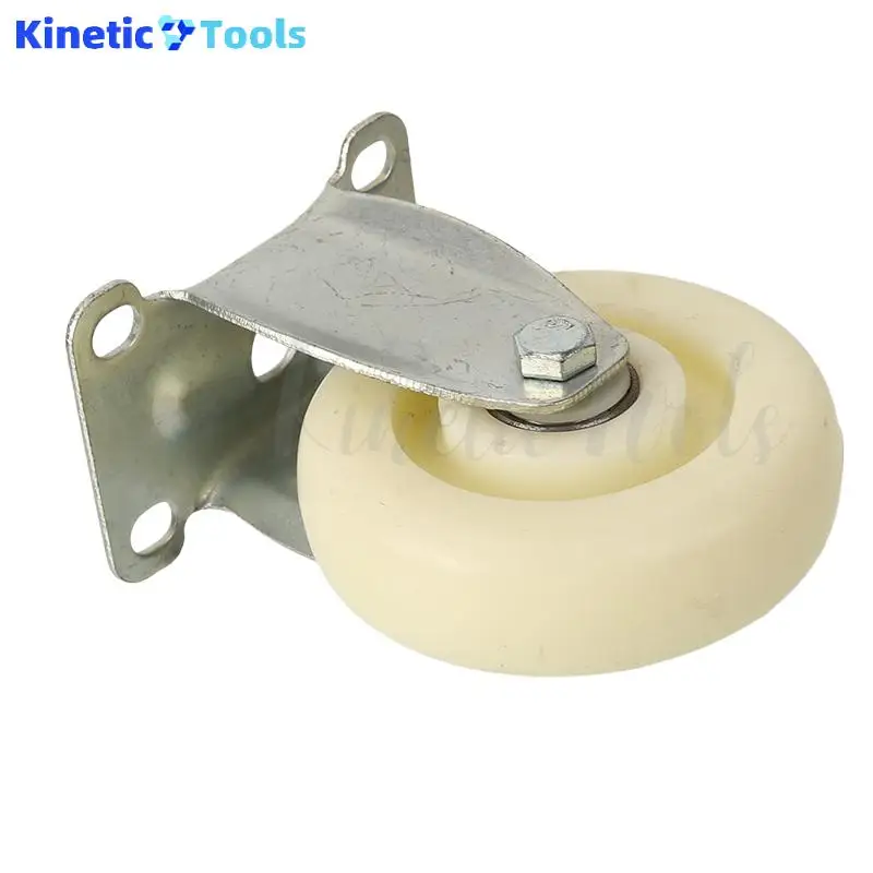 عجلات دوارة عالمية مع بكرات مزدوجة من النايلون PP الأبيض مناسبة لكراسي المكاتب ومركبات التخزين #4