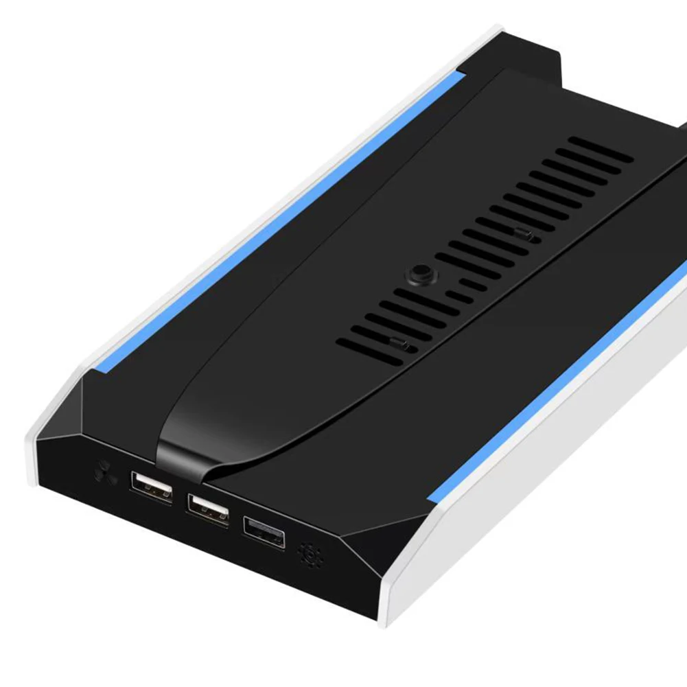 حامل قاعدة PS 5 Slim/PS 5 Pro RGB مع 3 منافذ USB 2.0 حامل عمودي 8 وضع إضاءة مع ملحقات ألعاب مروحة تبريد 3 سرعات #4