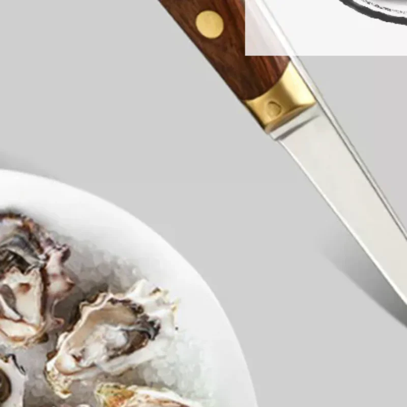 1pc Oyster Knife Kitchen Seafood Tool Rosewood Handle Stainless Steel Raw Shell Knife Shellfish Opener Tool Tea Knife