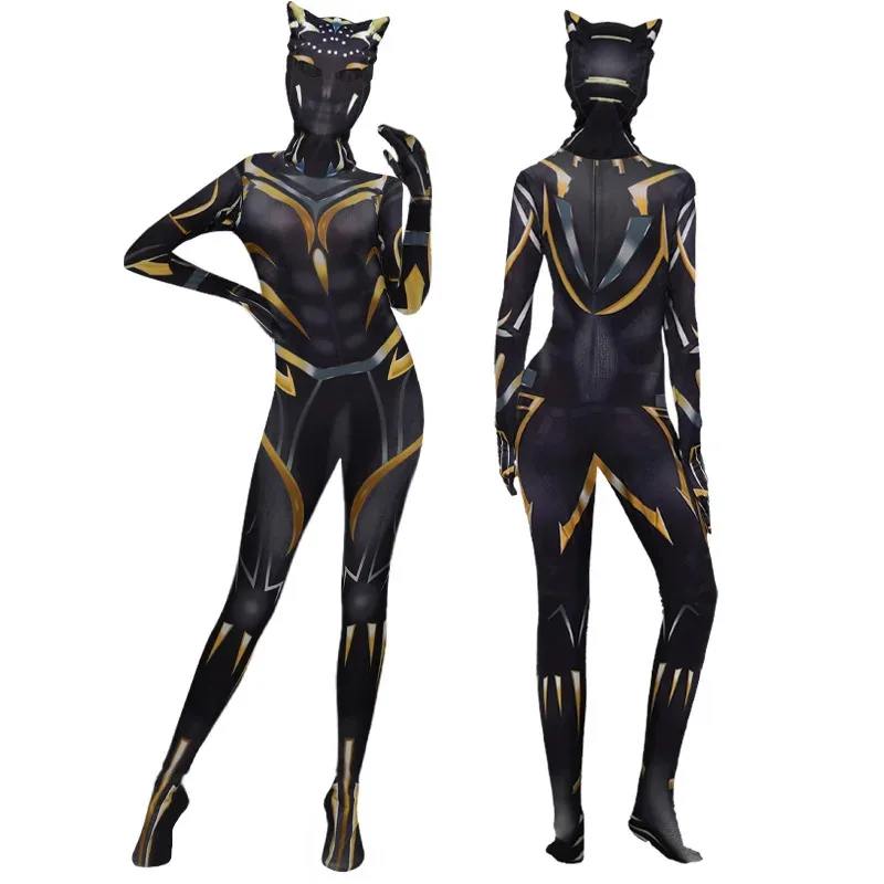 Halloween Animation Costume Cosplay Women Adult Party Kids Black Panther 2 Clothes Suit Superhero Children Sheng Costume Gift