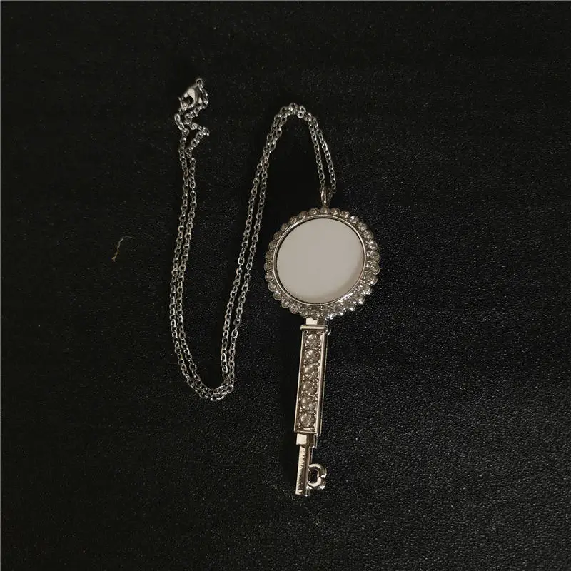 

Сублимационная пустая круглая ключ, круглые ожерелья, подвески с цепочкой из нержавеющей стали, расходные материалы для горячей трансферной печати, 15 шт./лот