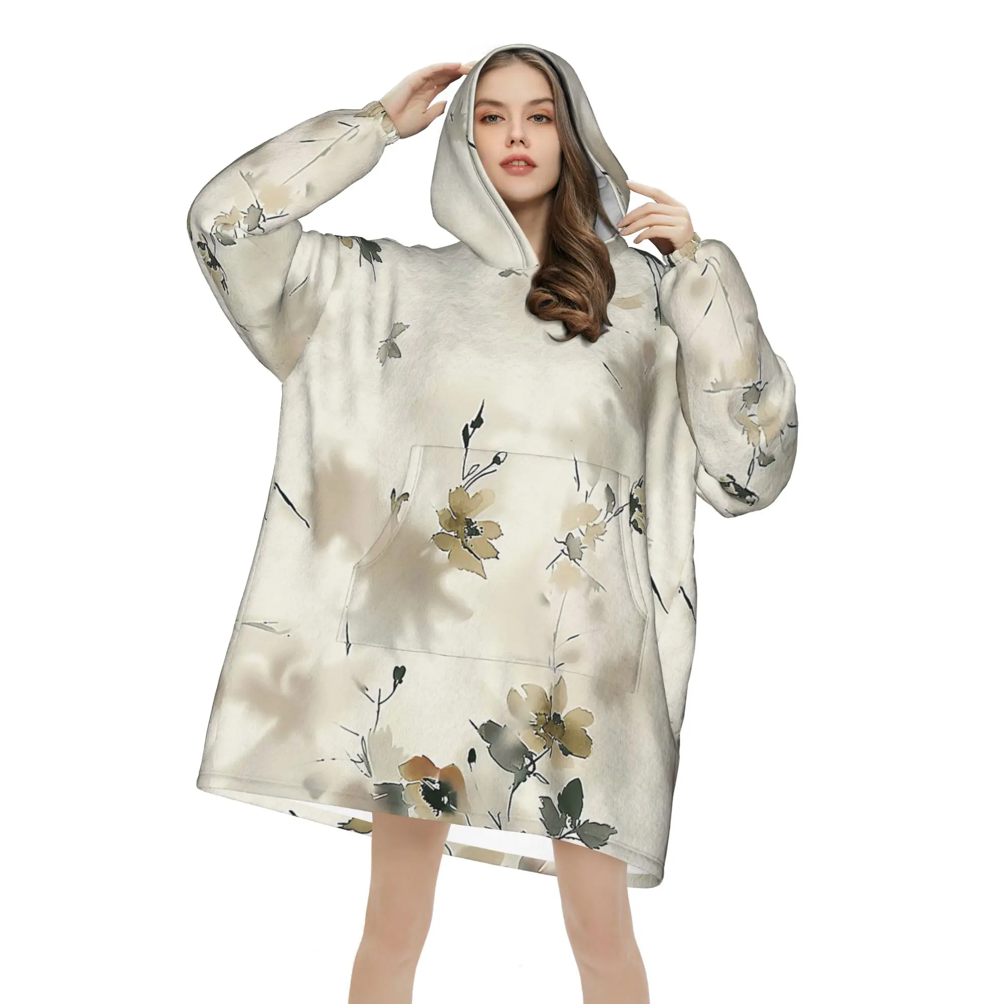 

Худи оверсайз из плюша 320 г, свободная повседневная домашняя одежда, индивидуальный стиль, китайский стиль, качественная жизнь, одежда оверсайз