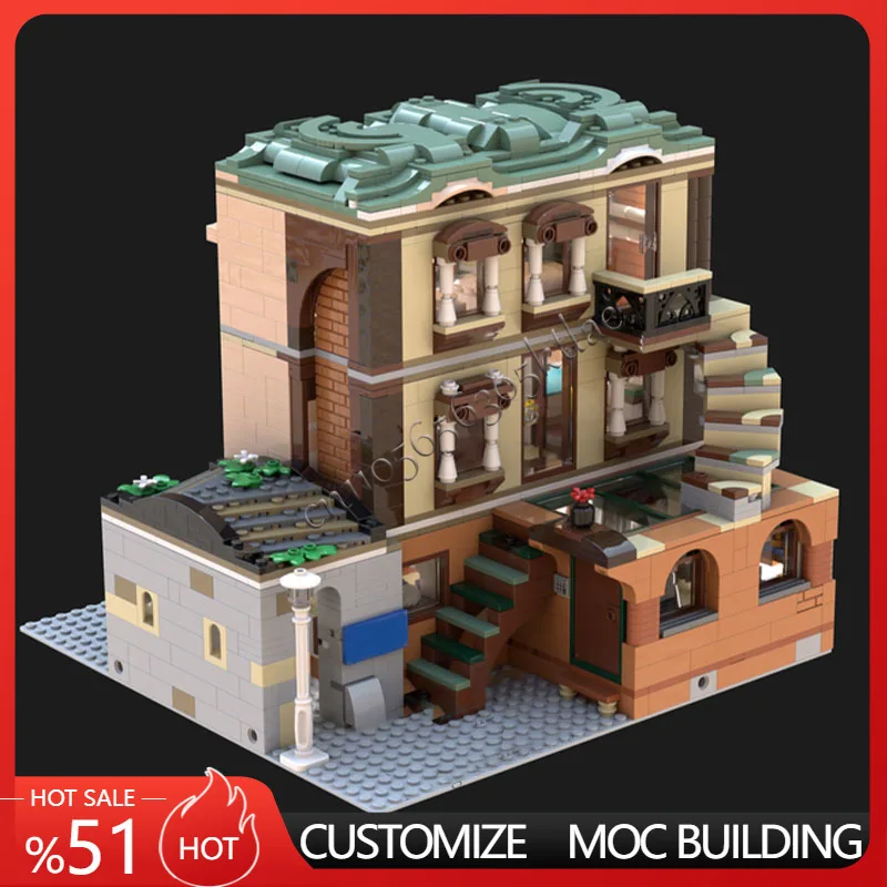 2760PCS MOC-10297 부티크 호텔 세트 모델 DIY 창의적인 거리 풍경 모델 맞춤 퍼즐 건축 모델 장난감 선물