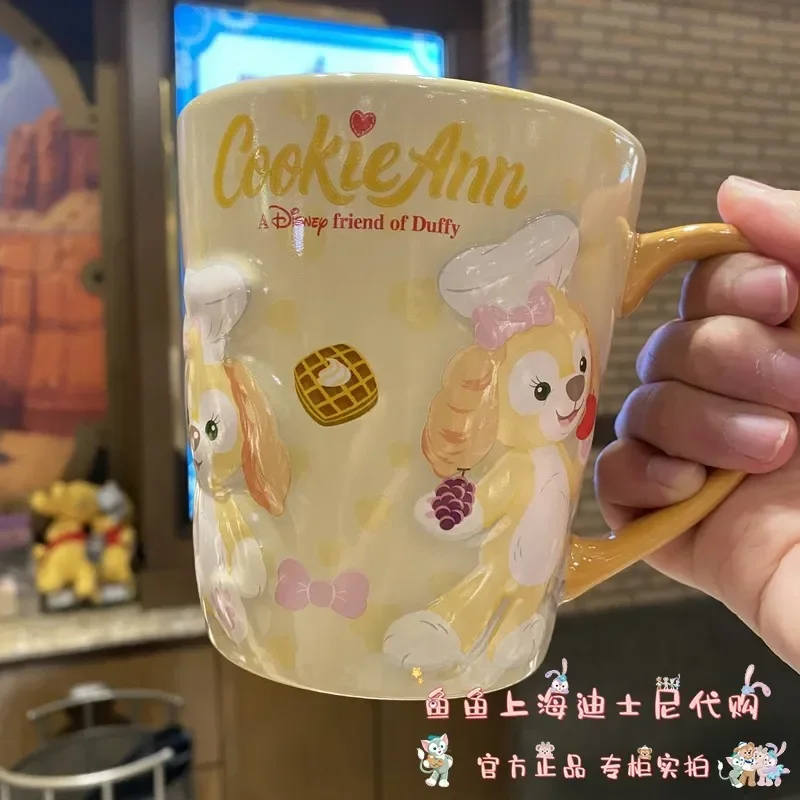 Original Disney 2023 Anime Figures Duffy Shelliemay Linabell Cookie Ann Water Cup Milk Cup Ceramic Cup Desktop Ornament Gift