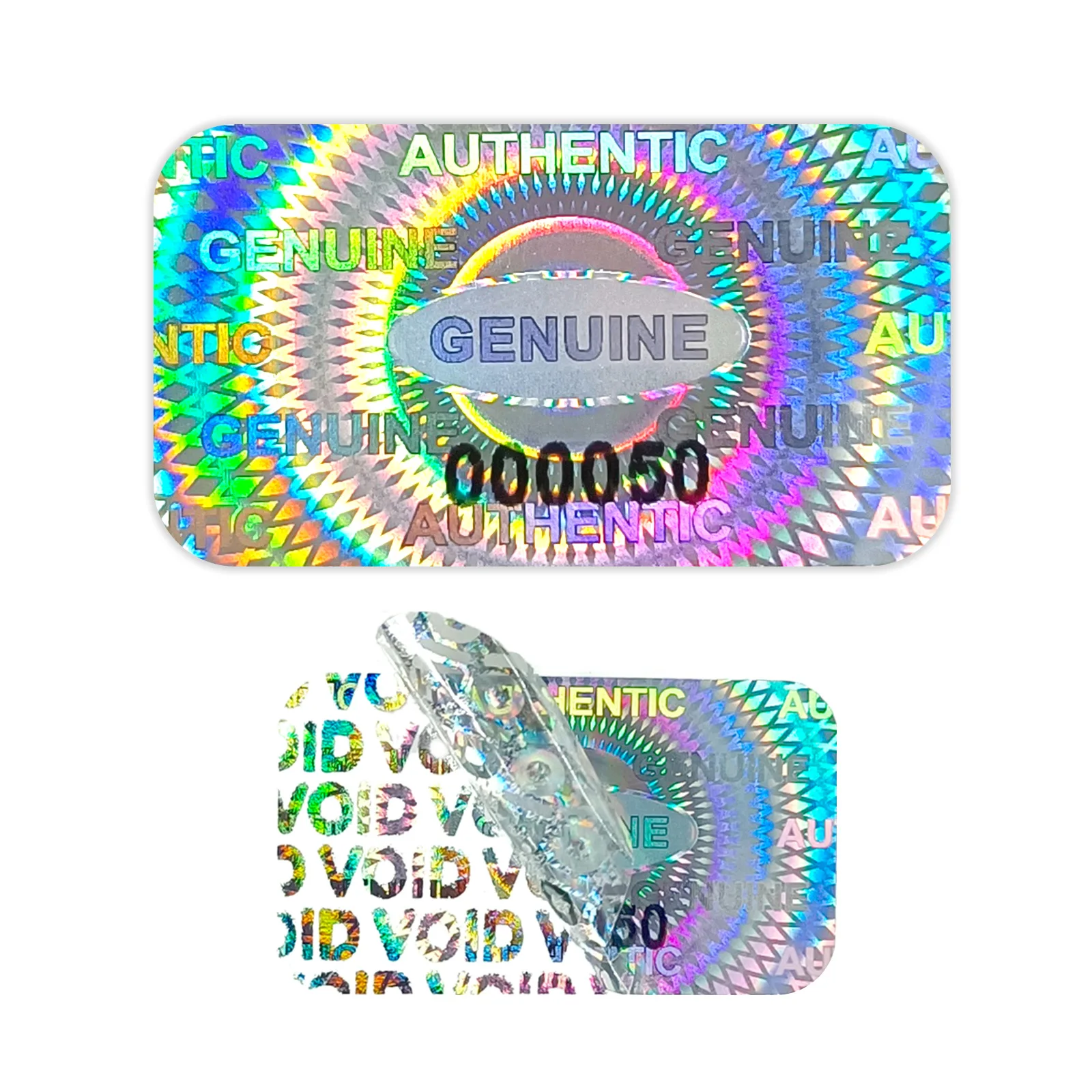

Customized Security Anti-counterfeit Gold Silver Once Time Used Stickers Void Left After Remove it 3D Holographic Labels