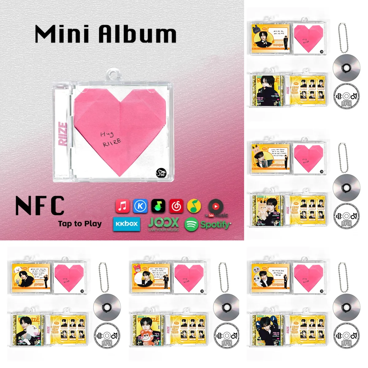 HUG RIIZE Osaki Shotaro MINI Music CD NFC Keychain Play Songs RISE&REALIZE Album Necklace Cosplay Pendant Acrylic Key ring Gifts