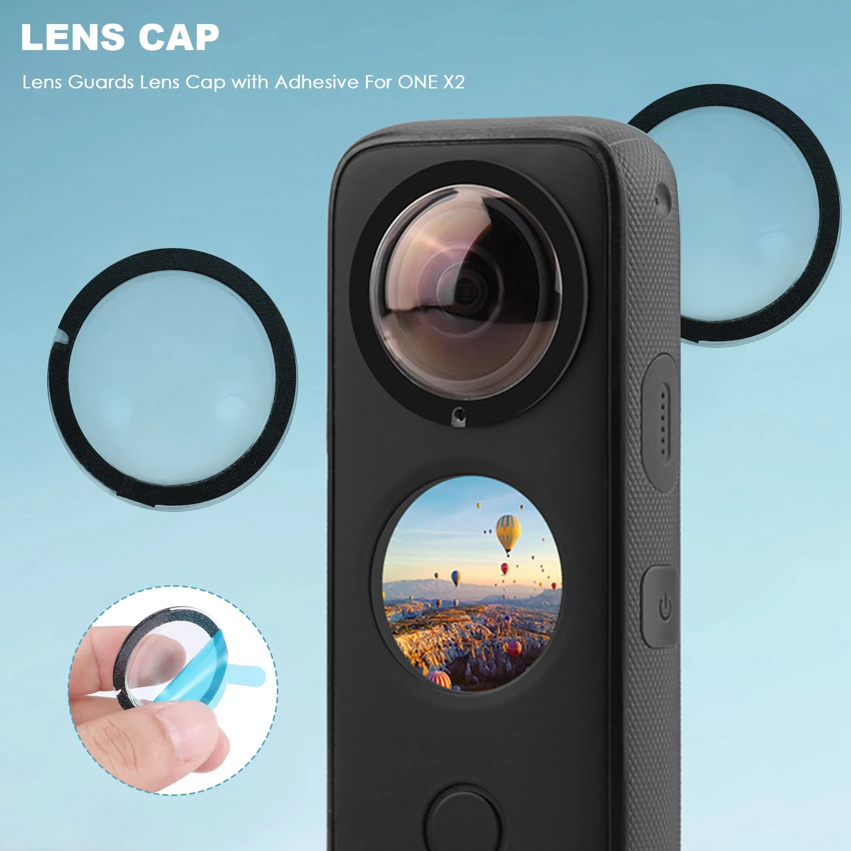 Lens Guards Camera Body Sticky Protector Cover Kits Lens Cap with Adhesive for Insta 360 ONE X2 image 4