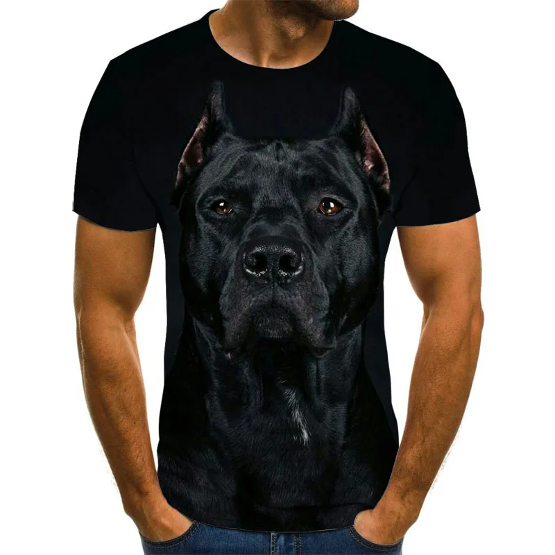 Summer Casual Fashion 3dt T-shirt Fun Personality Dog Creative Pattern Men's T-shirt Unisex O Collar Shirt Plus Size Streetwear