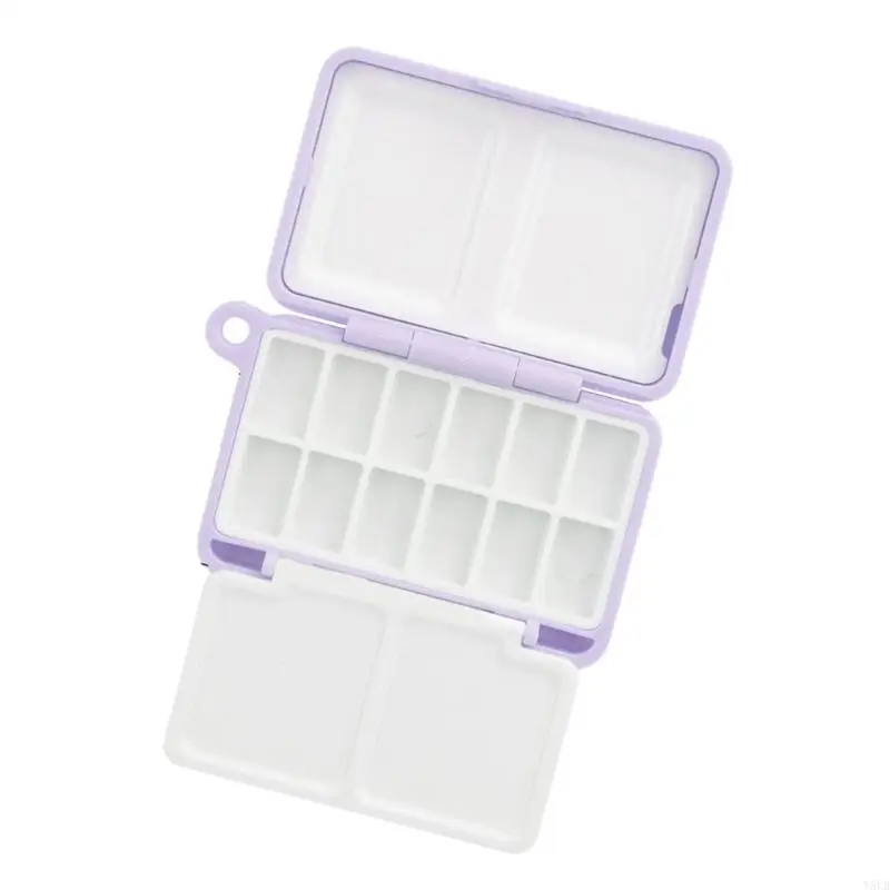 Y5LB Travel Watercolor Paint Tray Plastic Painting Box with Pan Mini Paint Small Paint Storage Case For Art