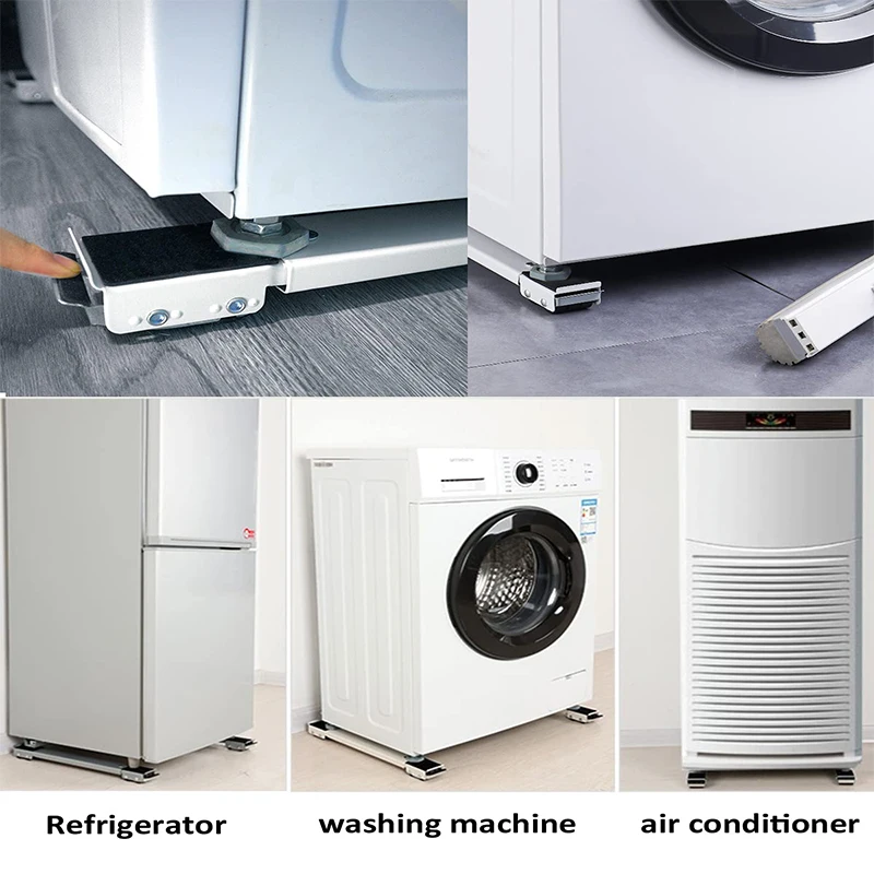 Washing Machine Stand Movable Adjustable Refrigerator Raised Base Mobile Roller Universal Bracket Wheel Dryer Pulley Holder