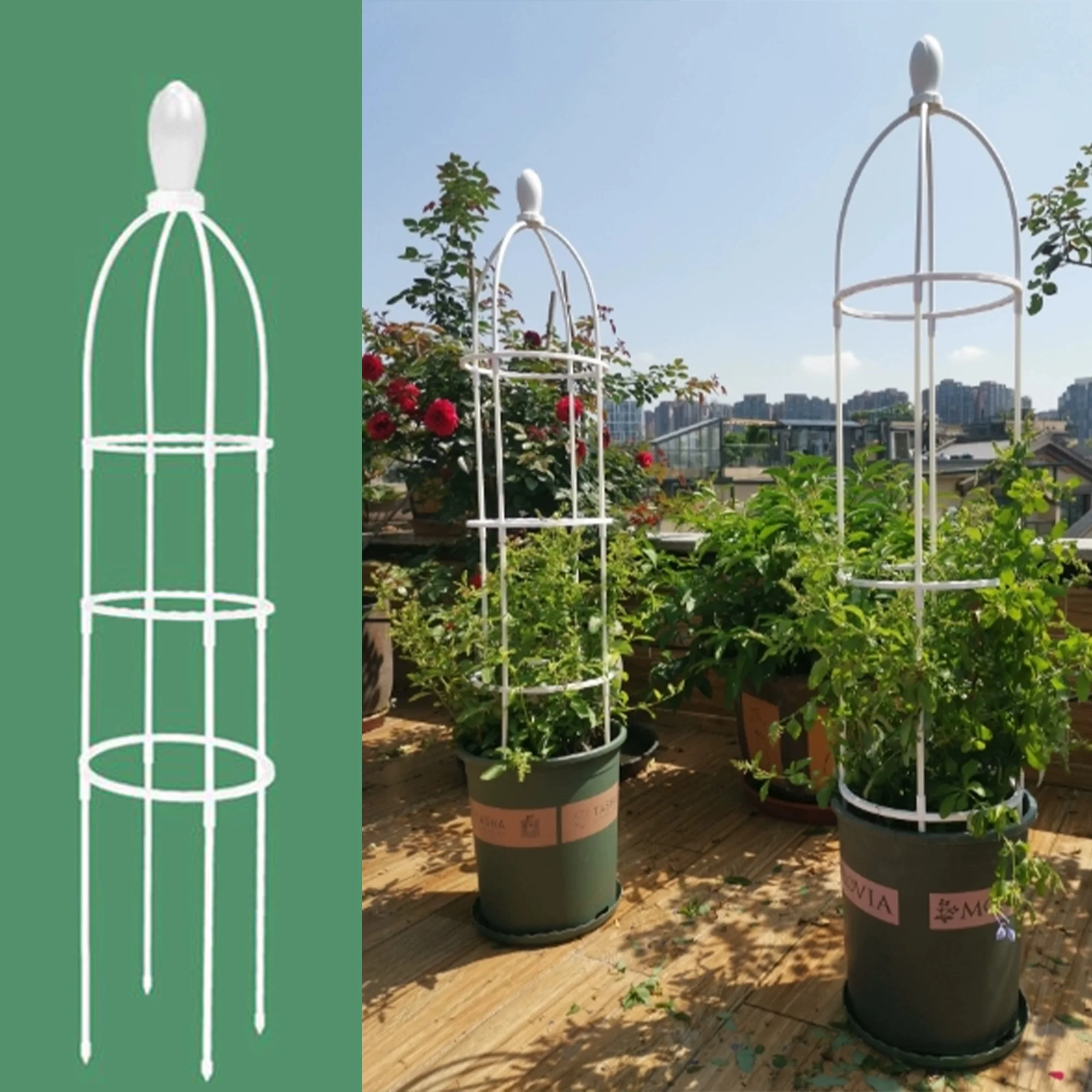 1 pc Garden Obelisk Trellis for Climbing Plants, Can help the growth of roses,ruit vines, houseplants,Easy to Install