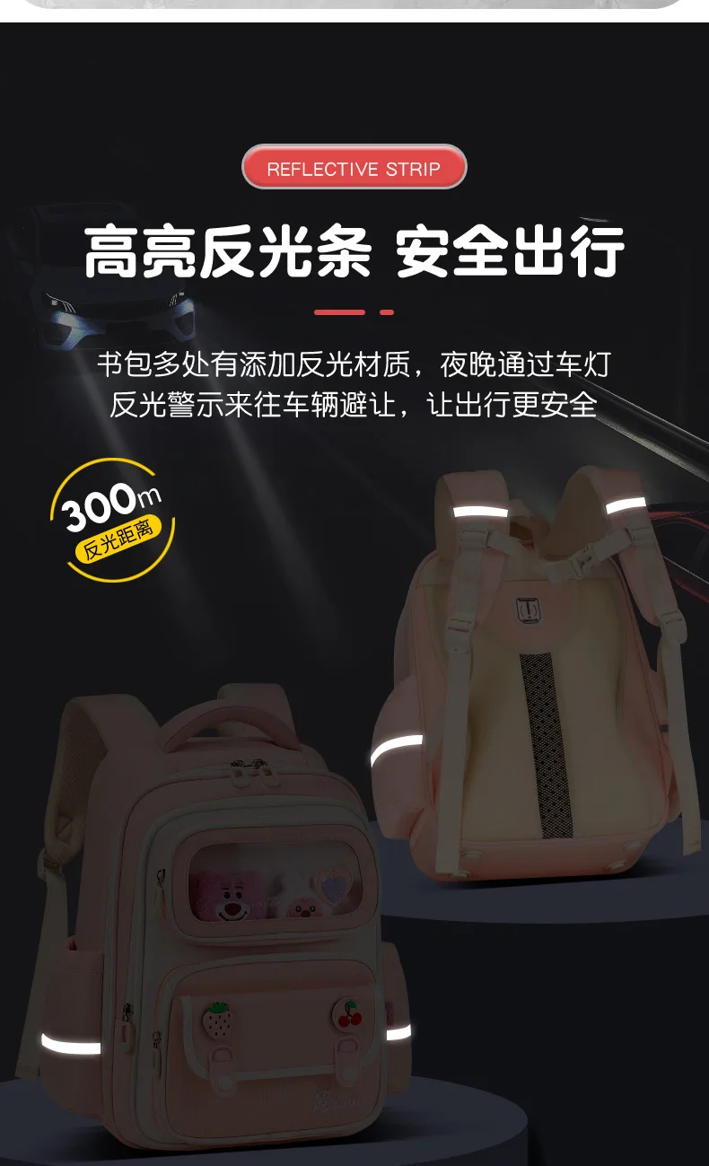 school bag Kids backpack water proof Preschool Ages 6-18 Spine protection Reduce the burden Large capacity