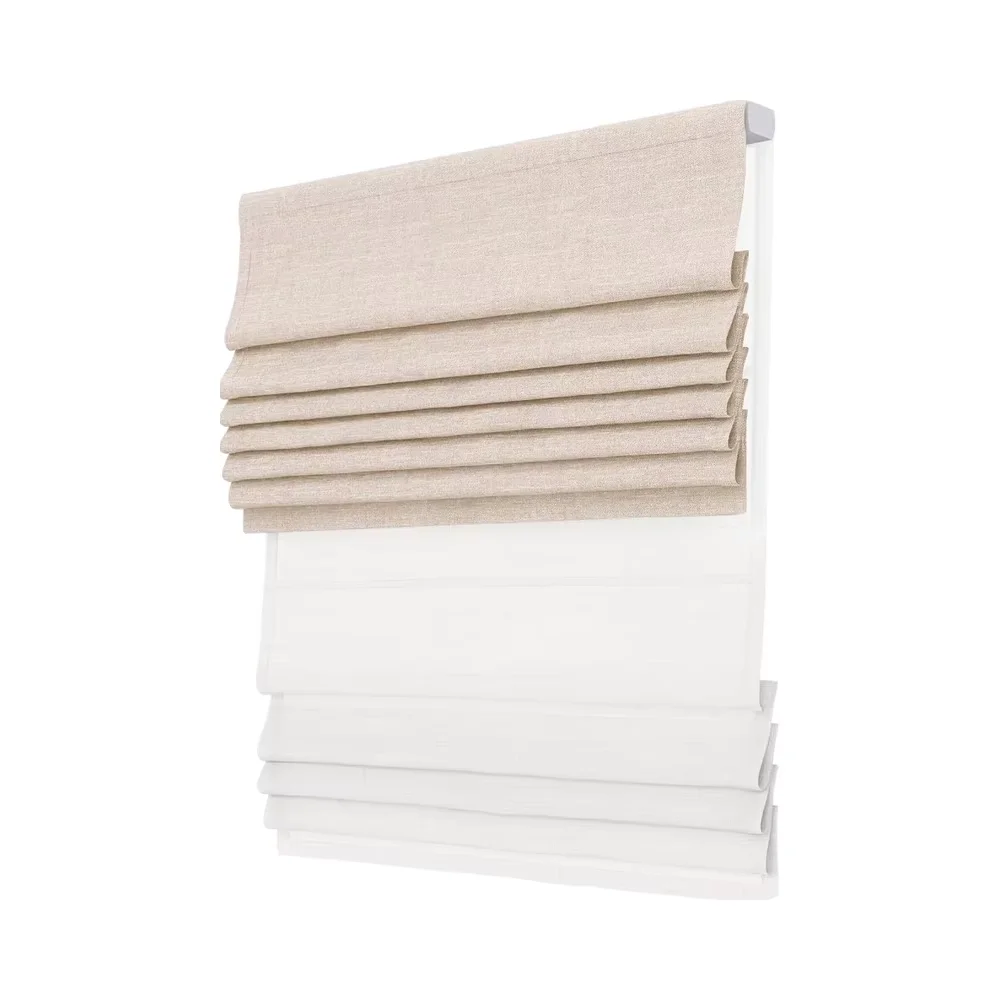Roman Blinds Double Layer Custom Production Vertical Blinds Suitable for Home Use Intelligent Electric Control