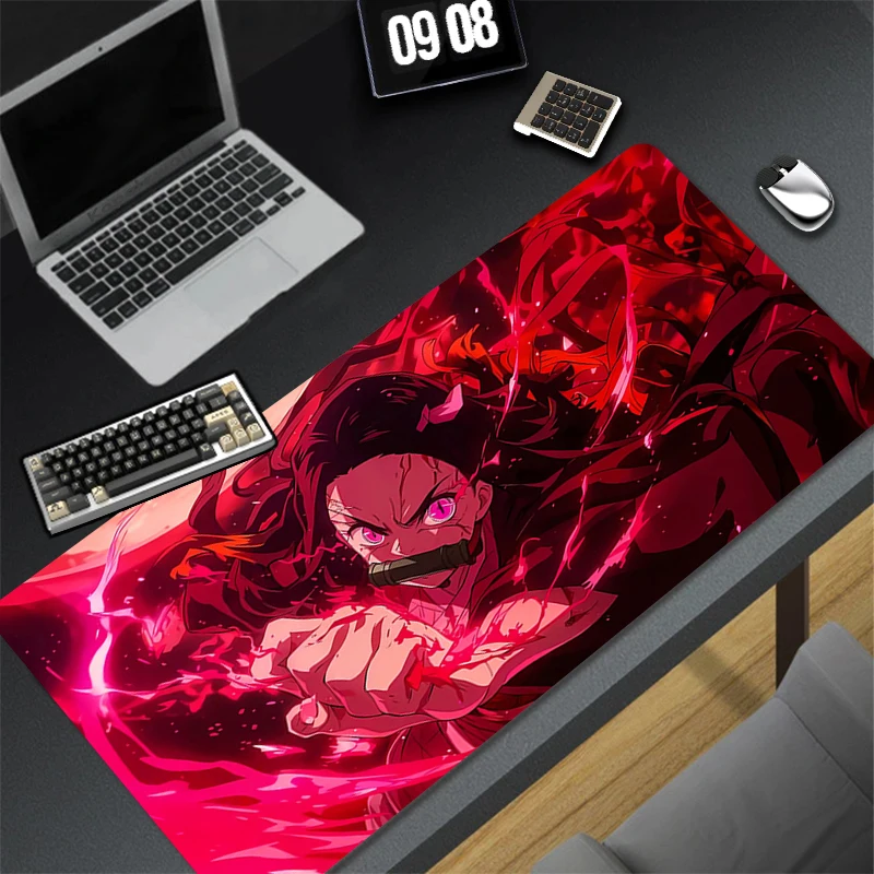 Laptop Anime Girl Keyboard Rug Demon Slayer Kamado Nezuko Mouse Pad PC Kawaii Flam Gamer Cabinet Mousepad Cute Extended Desk Mat