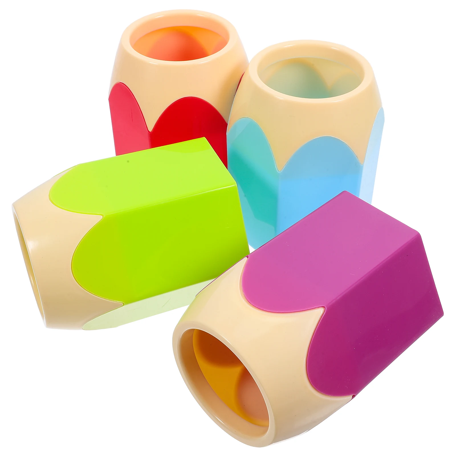 

4 Pcs Pencil Shaped Pen Holder Desk Organizer Colorful Storage Container Student Supplies Home Office Decor Red Green Blue