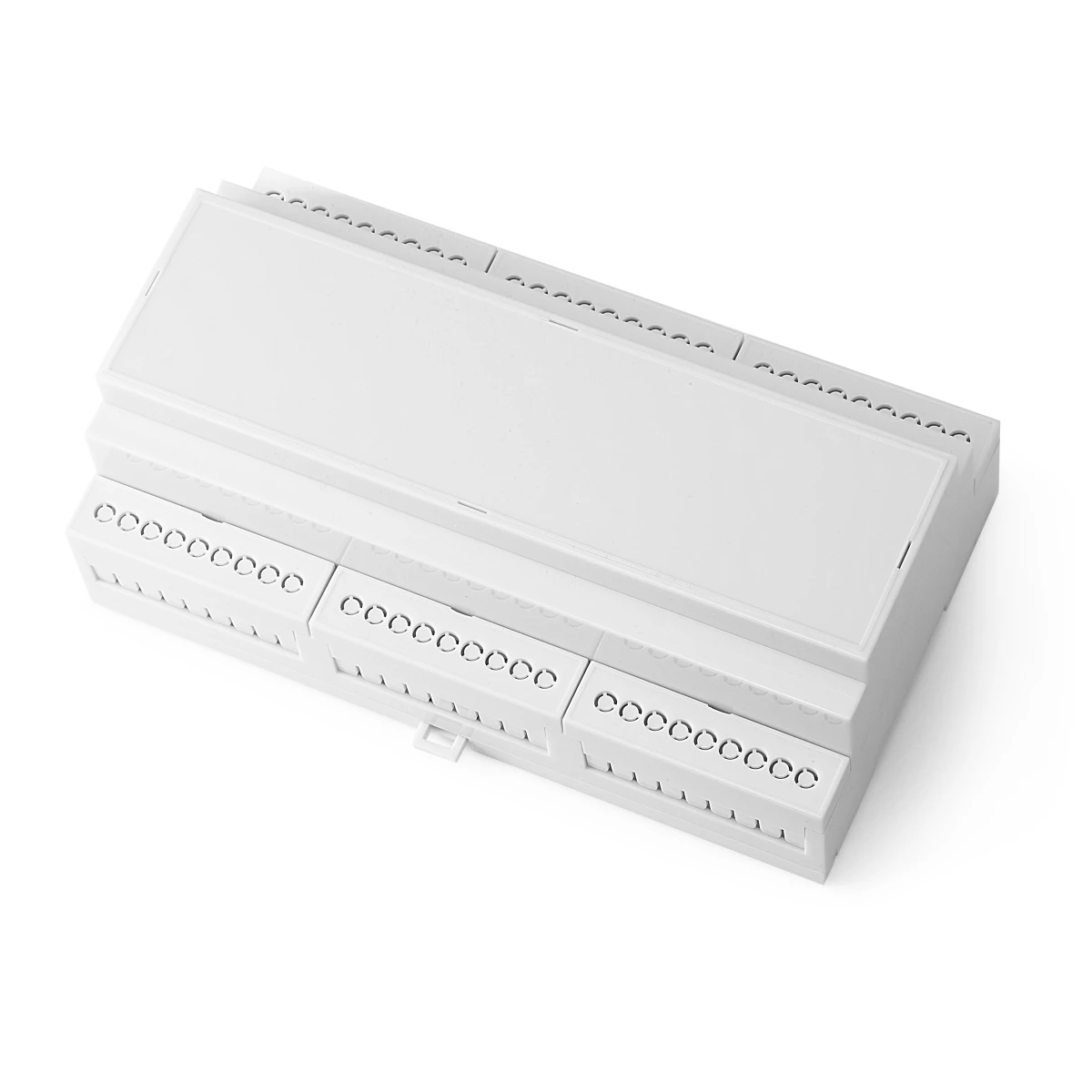 

160x90x57mm Pcb Din Rail Mount Relay Plastic Case 128-5.08 Plc 27 Points Works Terminal Block Connector Din Rail Abs Project Box