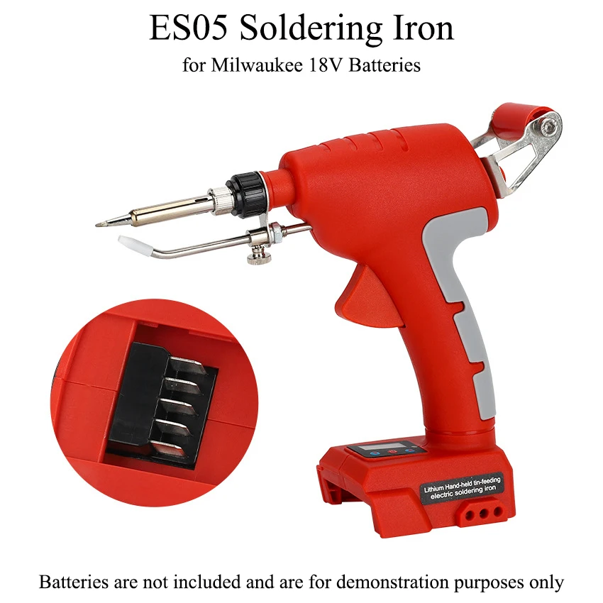 

75W LED Digital Display Soldering Iron Torch Cordless Soldering Iron Kit for Milwaukee 18V Li-ion Battery DIY Home Repair Tools