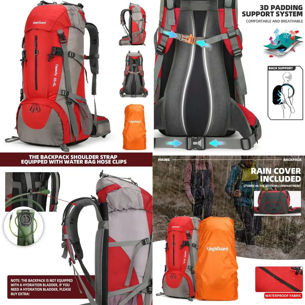 

Легкий походный рюкзак на 70 л с чехлом от дождя — водонепроницаемая сумка для путешествий и кемпинга