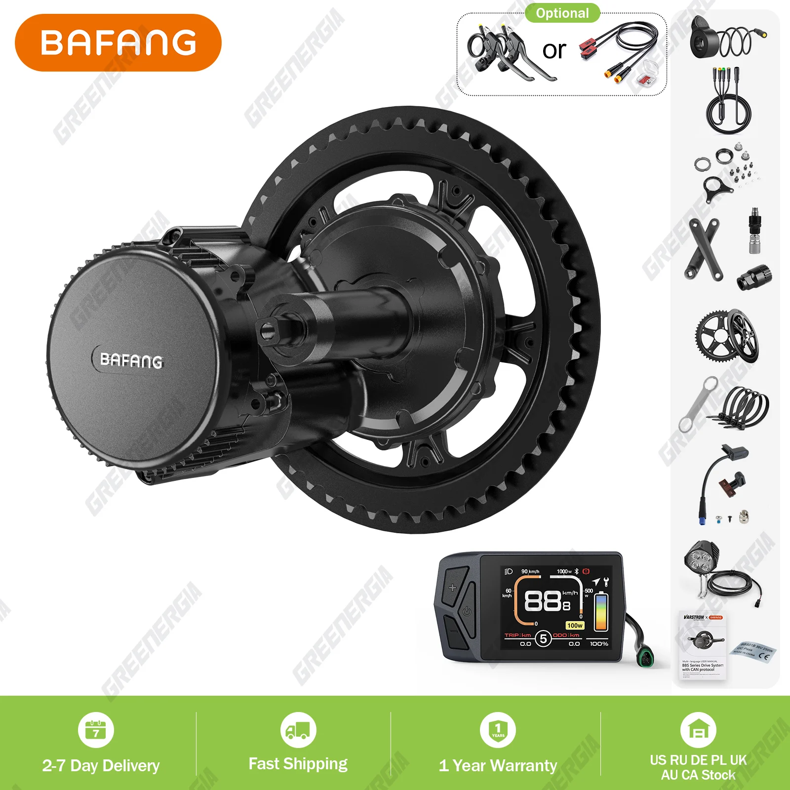 

BAFANG 36V 500W 350W 250W Mid Drive Motor Electric Bicycle Conversion BBS01B BBS02B with Dlsplay Kit E-Bike Engine 68-73MM