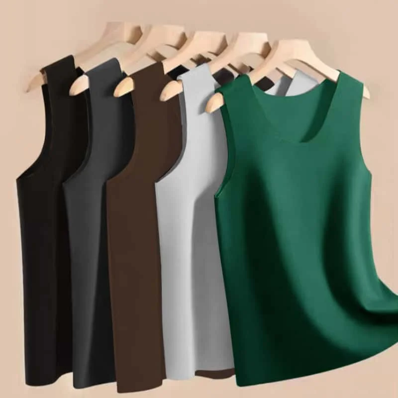 

2025 New Men's Thermal Fleece Vest Winter Warm Underwear Close-Fitting Cold Resistance Base Shirt Non-Trace Inner Wear