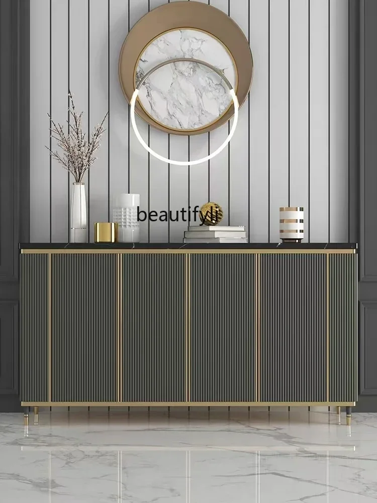 

PP American light luxury dining side cabinet, living room furniture, foyer, locker, marble porch cabinet