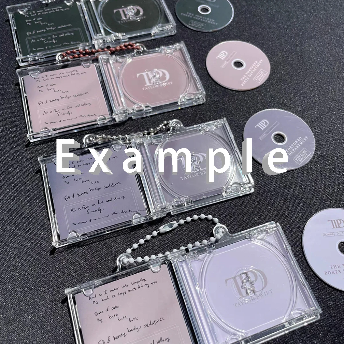 Wholesale price 10/20/30Pcs Mini Clear Album Box Accessory Black Acrylic CD for DIY Keychain Pendant with NFC Music Playback