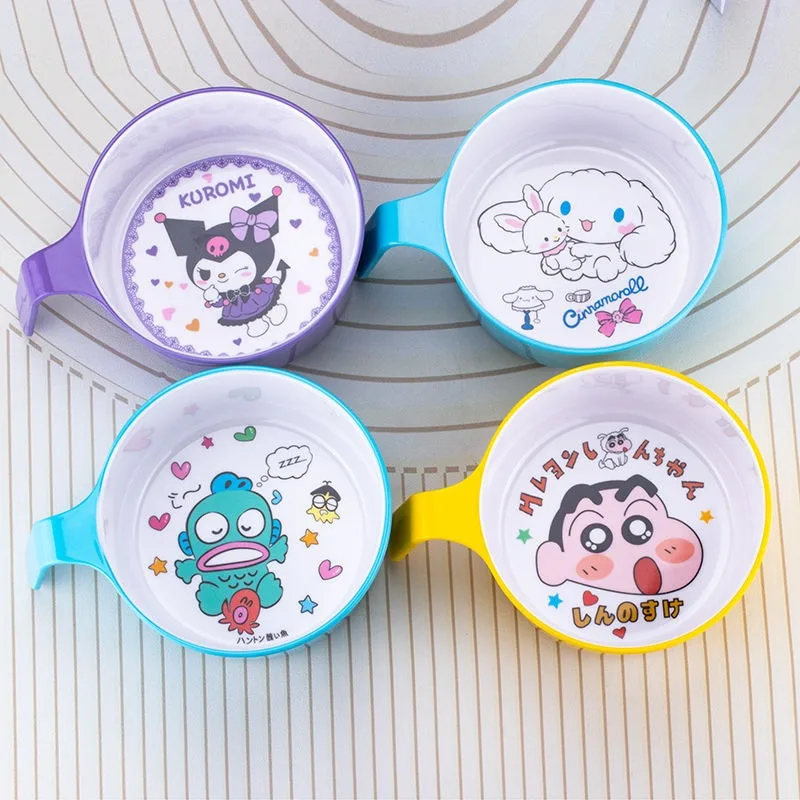 

New Sanrio Hello Kitty Bowls Cartoon Tableware Scald Resistant Food Bowl with Handles Noodles Soup Tableware
