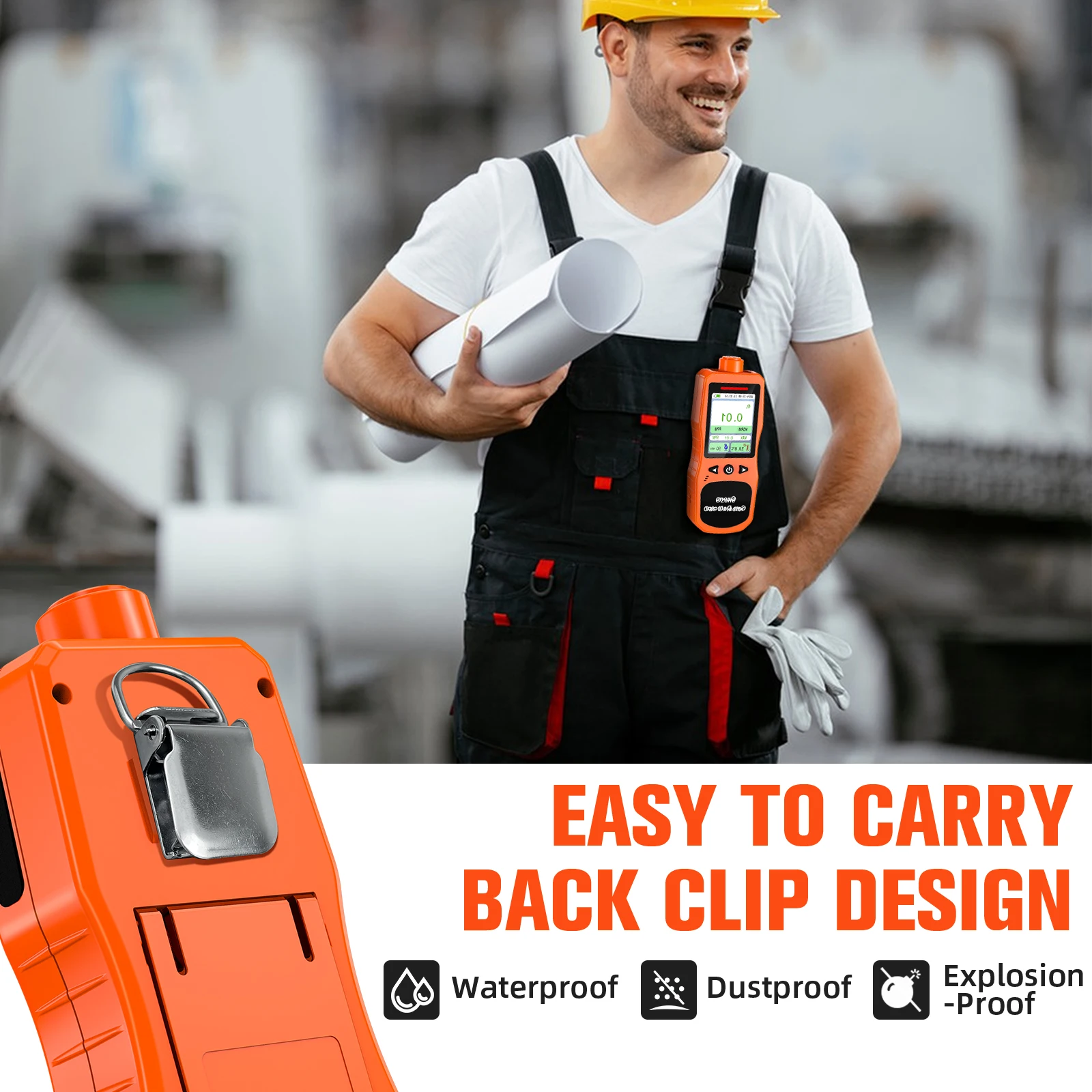 ZYKYCX-0-100 PPM Ozone Gas Monitor with 0.01 PPM High Resolution, 16H Long Battery Life, Portable Ozone Detector