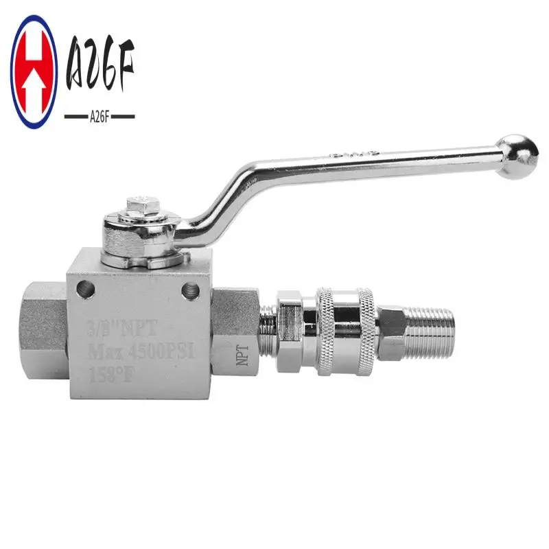 

A26F-Комплект шарового крана для мойки высокого давления Шланг для мойки высокого давления 3/8 дюйма Быстроразъемное соединение 4500 фунтов на квадратный дюйм